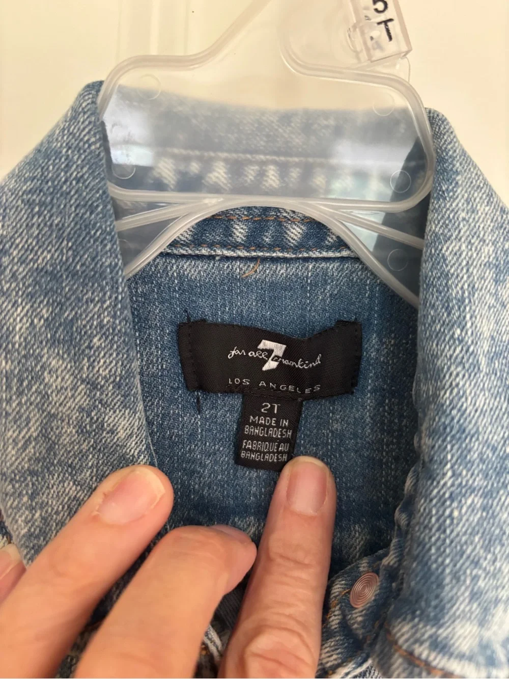 Girls 7 for all mankind toddler Jean jacket denim 2T